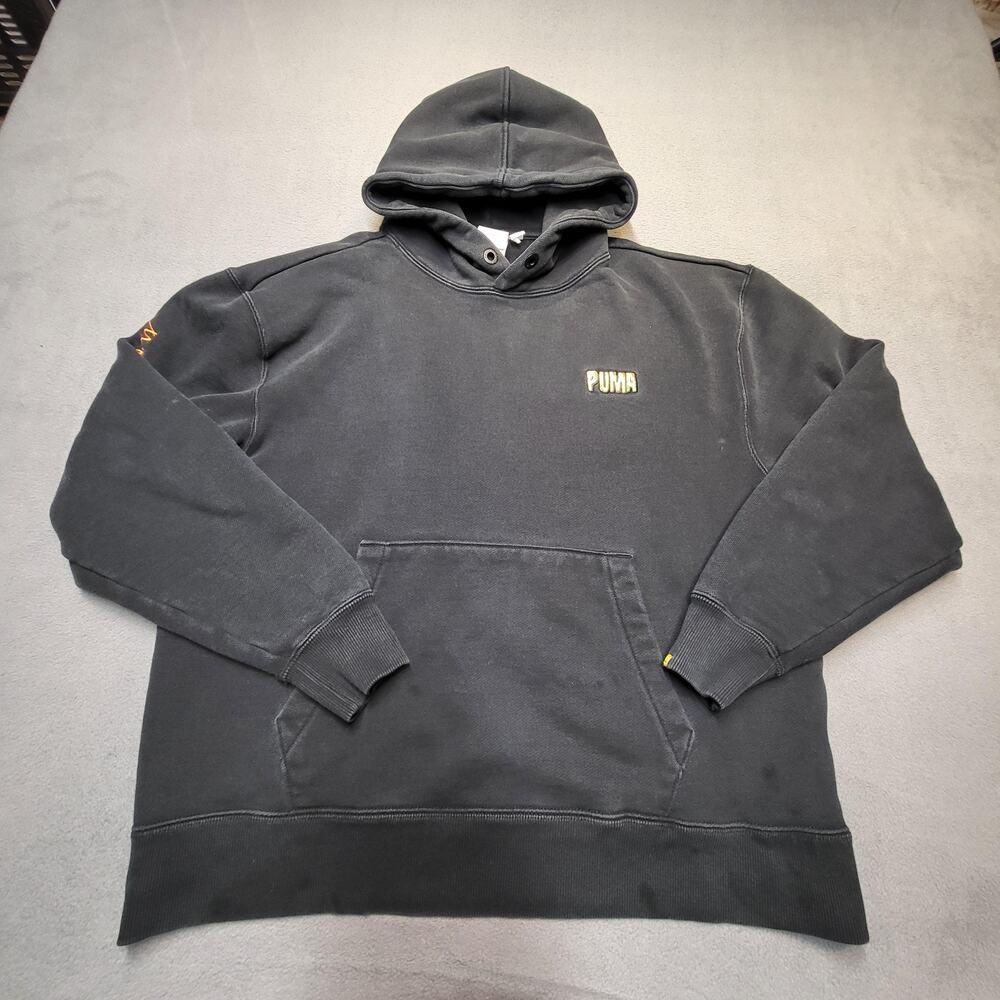 Puma Hoodie Mens Medium Black Randomevent Graphic‎ Pullover Streetwear Jacket